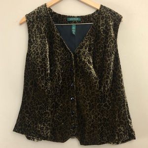 Ralph Lauren | Velvet Leopard Print Vest 🐆